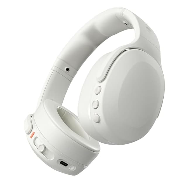 Skullcandy Crusher Evo Wireless Headphones Over Ear Bluetooth Headphone, 40mm Drivers, 40Hr Playtime + Rapid Charge, Adjustable Sensory Crusher Bass, Flat-Folding and Collapsible Design- Bone