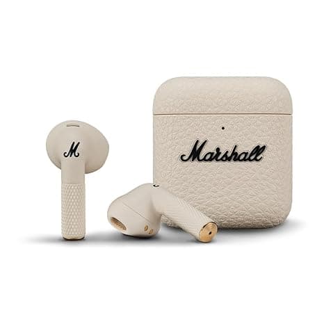 Marshall Minor Iv Wireless in Ear Earbuds with 30+ Hours of Playtime, Water-Resistant, Wireless Charging- Cream