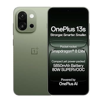 OnePlus 13s | Snapdragon® 8 Elite | Smarter with OnePlus AI | Lifetime Display Warranty | 12GB+512GB | Green Silk