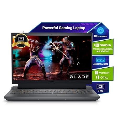 Dell {Smartchoice} G15-5530 Intel Core i5-13450HX| NVIDIA RTX 3050, 6GB (16GB RAM|1TB SSD, FHD|Win 11|MS Office' 21|15.6" (39.62cm)|Dark Shadow Grey|2.65Kg|Gaming Laptop