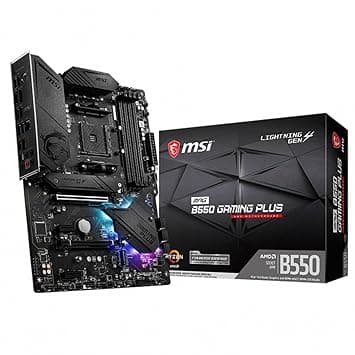 MSI MPG B550 Gaming Plus AMD Am4 Ddr4 M.2 USB 3.2 Gen 2 Hdmi ATX Motherboard AMD Ryzen 5000 Series Desktop Processors