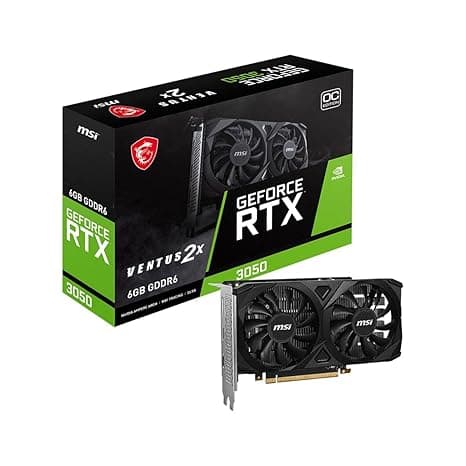 MSI Geforce RTX 3050 Ventus 2X 6G Oc pci_e Graphic Card - Nvidia Geforce RTX 3050 Gpu, 6Gb Gddr6 96-Bit Memory, 14 Gbps, Express 4 Interface, Up to 1492 Mhz, Dual Fan - Pcie