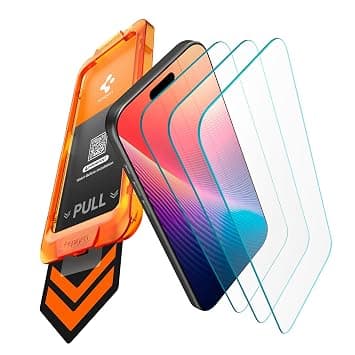 Spigen AlignMaster S Tempered Glass Screen Protector Guard for iPhone 17 [3 Pack] | [3Pack] Screen Protector Guard