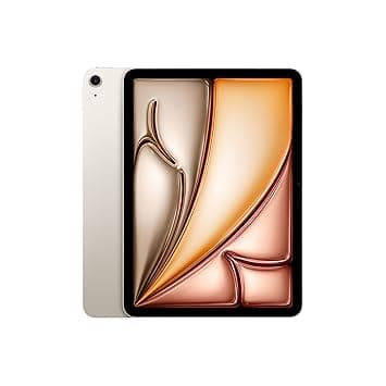 Apple iPad Air 11″ with M3 chip: Built for Apple Intelligence, Liquid Retina Display, 128GB, 12MP Front/Back Camera, Wi-Fi 6E, Touch ID, All-Day Battery Life — Starlight