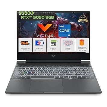 HP Smartchoice Victus, 13th Gen Intel Core i7-13620H, 8GB RTX 5050, 24GB DDR5(Upgradeable) 1TB SSD, 144Hz, FHD, 15.6''/39.6cm, Win11, M365* Office24, Mica Silver, 2.29kg, fa2309TX, RGB Gaming Laptop