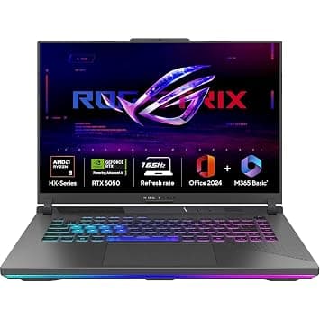 ASUS ROG Strix G16 (2025), AMD Ryzen 9 8940HX, RTX 5050-8GB, 16GB RAM, 1TB SSD, FHD+, 16", 40 cm, Windows 11 Home, M365 Basic(1yr)* Office24, Eclipse Gray, 2.5 Kg, G614PH-RV073WS, Gaming Laptop