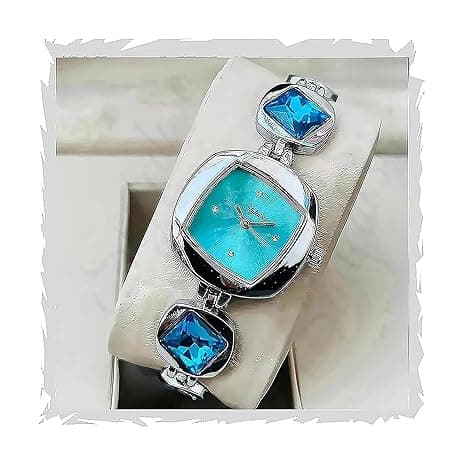 styledose Luxury Dial in Square case with Ston Studded brecelet Strap Quartz Analogue Wrist Watches for Women's & Girls&Miss&Ladies
