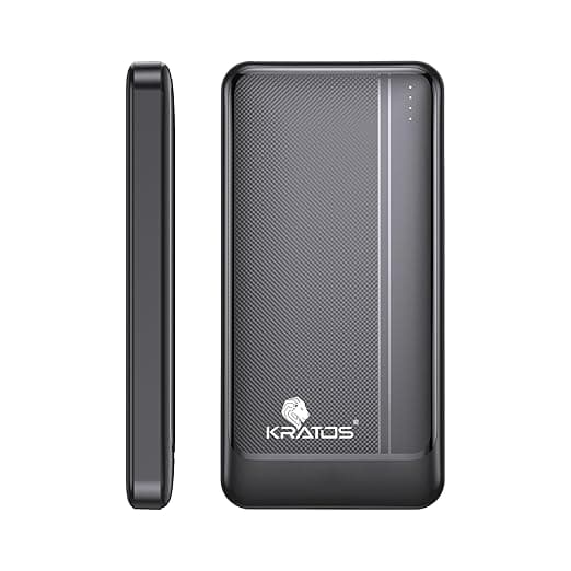 Kratos Legend Core Power Bank 10000mah, 22.5W Fast Charging Power Bank with Type C & Dual USB Output, Ultra Slim Powerbank, Compatible for iPhone,Samsung, Oppo, Vivo, Redmi