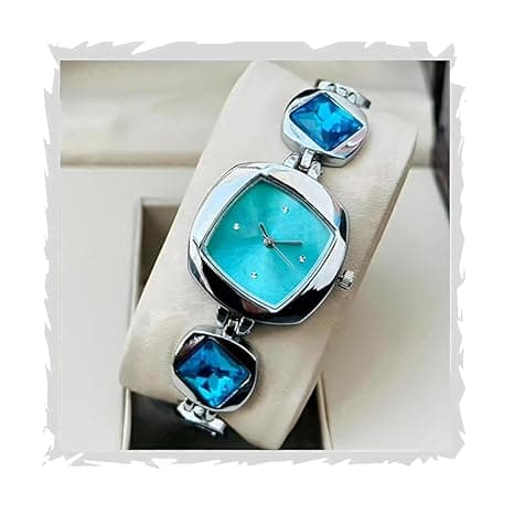 STYLEDOSE Luxury Dial in Square case with Ston Studded brecelet Strap Quartz Analogue Wrist Watches for Women's & Girls&Miss&Ladies