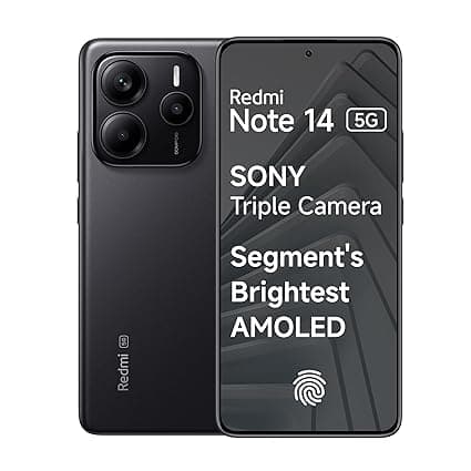 Redmi Note 14 5G (Titan Black, 8GB RAM 256GB Storage) | Global Debut MTK Dimensity 7025 Ultra | 2100 nits Segment Brightest 120Hz AMOLED | 50MP Sony LYT 600 OIS+EIS Triple Camera