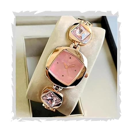 STYLEDOSE Luxury Dial in Square case with Ston Studded brecelet Strap Quartz Analogue Wrist Watches for Women's & Girls&Miss&Ladies