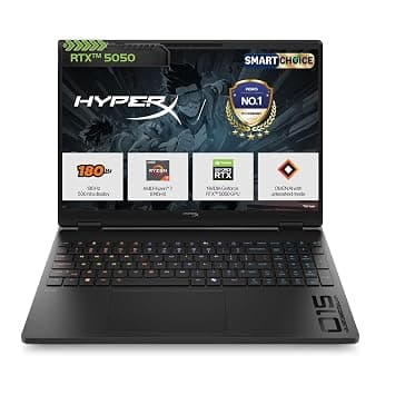 HP HyperX OMEN 15 Smartchoice, AMD Ryzen 7 8745HX, 8GB-RTX 5050, 16GB DDR5(Upgradeable)1TB SSD, 2.5K (2560 x 1600) 500 nits, 3ms, 15.3''/38.9cm, Win11, Office24, Black, 2.42kg, gb0204AX, Gaming Laptop