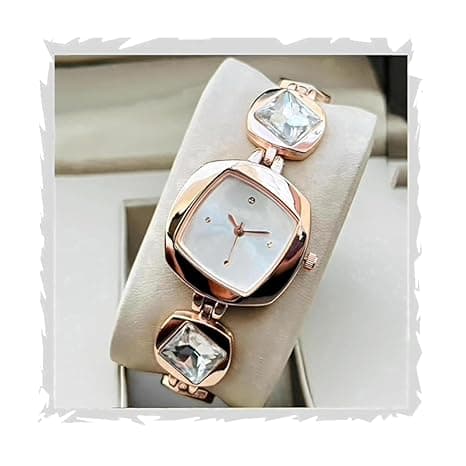STYLEDOSE Luxury Dial in Square case with Ston Studded brecelet Strap Quartz Analogue Wrist Watches for Women's & Girls&Miss&Ladies