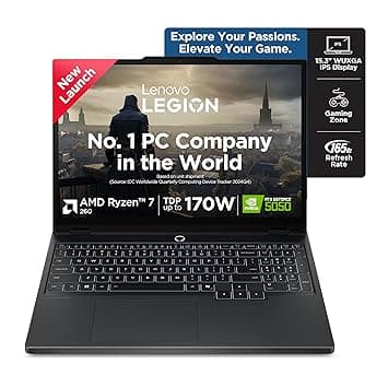 Lenovo Legion 5 2025 AMD Ryzen 7 260 | NVIDIA RTX 5050 8GB (16GB RAM/1TB SSD/WUXGA IPS/165Hz/15(39.6cm)/Windows 11/Office 2024+AI Now/Black/2.5Kg), 83M00073IN AI Powered Gaming Laptop