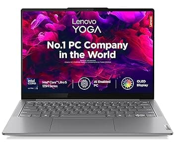 Lenovo Yoga Slim 7, Intel Core Ultra 5 125H, 16GB RAM, 512GB SSD, AI PC, WUXGA-OLED, 14"/35.5cm, Windows 11, Microsoft 365 Basic + Office 2024, Grey, 1.39Kg, 83CV00DFIN, AI Powered Laptop