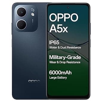 Oppo A5X 5G (Midnight Blue, 6GB RAM, 128GB Storage) with Exchange Bonus or No Cost EMI