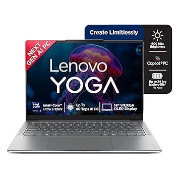 Lenovo Yoga Slim 7 Aura Edition, Intel Core Ultra 5 228V, 32GB RAM, 1TB SSD, WUXGA OLED, Copilot+ AI PC, 40 Tops, 14"/35.5cm, Windows 11, Office 2024, Grey, 1.19Kg, 83JX001LIN, AI Now, AI Laptop