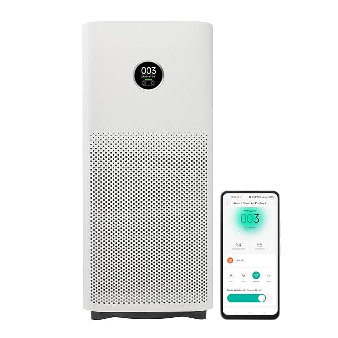 Xiaomi Smart Air Purifier 4, Best Purified Air Delivery Rate 387 m3/hr, True HEPA, traps 99.99% Virus, High coverage: 516 Sq Ft, Fast Purification in 7 Mins, RoHS & Allergy Care Certified, Alexa&GA
