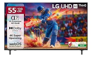 LG 139 cm (55 inches) UA82 AI Series 4K Ultra HD (3840 x 2160) Smart webOS LED TV 55UA82006LA