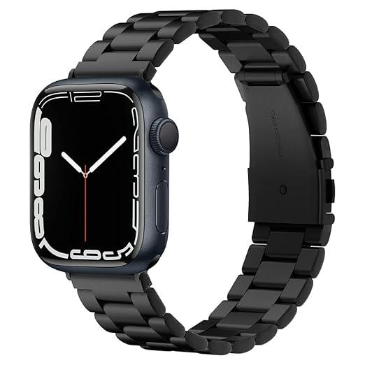 Spigen Modern Fit Strap Band for Apple Watch Ultra 3/2/1(49mm), Series 11/10(46mm), Series 9/8/7(45mm), SE3/SE2/SE/Series6/5/4(44mm), 3/2/1(42mm), Durable Elegance&Modern Aesthetic - Black