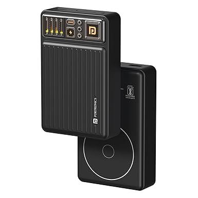 Portronics Luxcell Wireless Mini 20k 20000mAh 15W Magnetic Wireless Fast Charging Power Bank with 22.5 Wired Output with USB-A & Type C Port,Compatible with iPhone 12 & Above,Other QI Enabled Devices