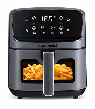 Cookwell Air Fryer - 5L With See Through Window - 1400W (Grey & Black)