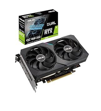 ASUS pci_e_x4 Dual GeForce RTX 3060 V2 OC Edition 12GB GDDR6 with Two Powerful Axial-tech Fans LHR Graphics Card (DUAL-RTX3060-O12G-V2)