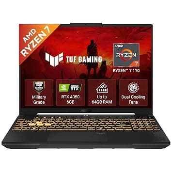 ASUS TUF A16 (2026),AMD Ryzen 7 170,RTX 4050-6GB,8GB RAM (Upgradeable),512GB SSD,FHD+,16"(40 cm),144Hz,Windows 11 Home,M365 Basic(1Y),Mecha Gray,2.2 Kg,FA607NUQ-RL208W,Gaming Laptop